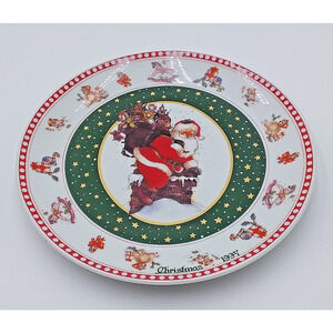 Vintage Giordano Art Ltd NYC Westwood Christmas Plate 1997 Santa Toys 7.5"